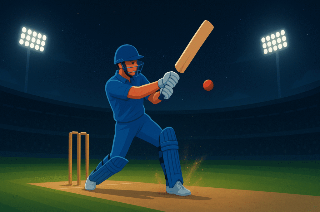 Batter playing shot